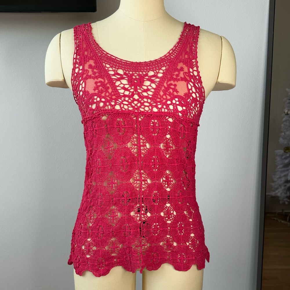 2012 Urban Outfitters pink crocheted top